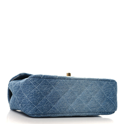 Chanel Washed Denim Quilted Mini Rectangular Flap Blue 4 of 11