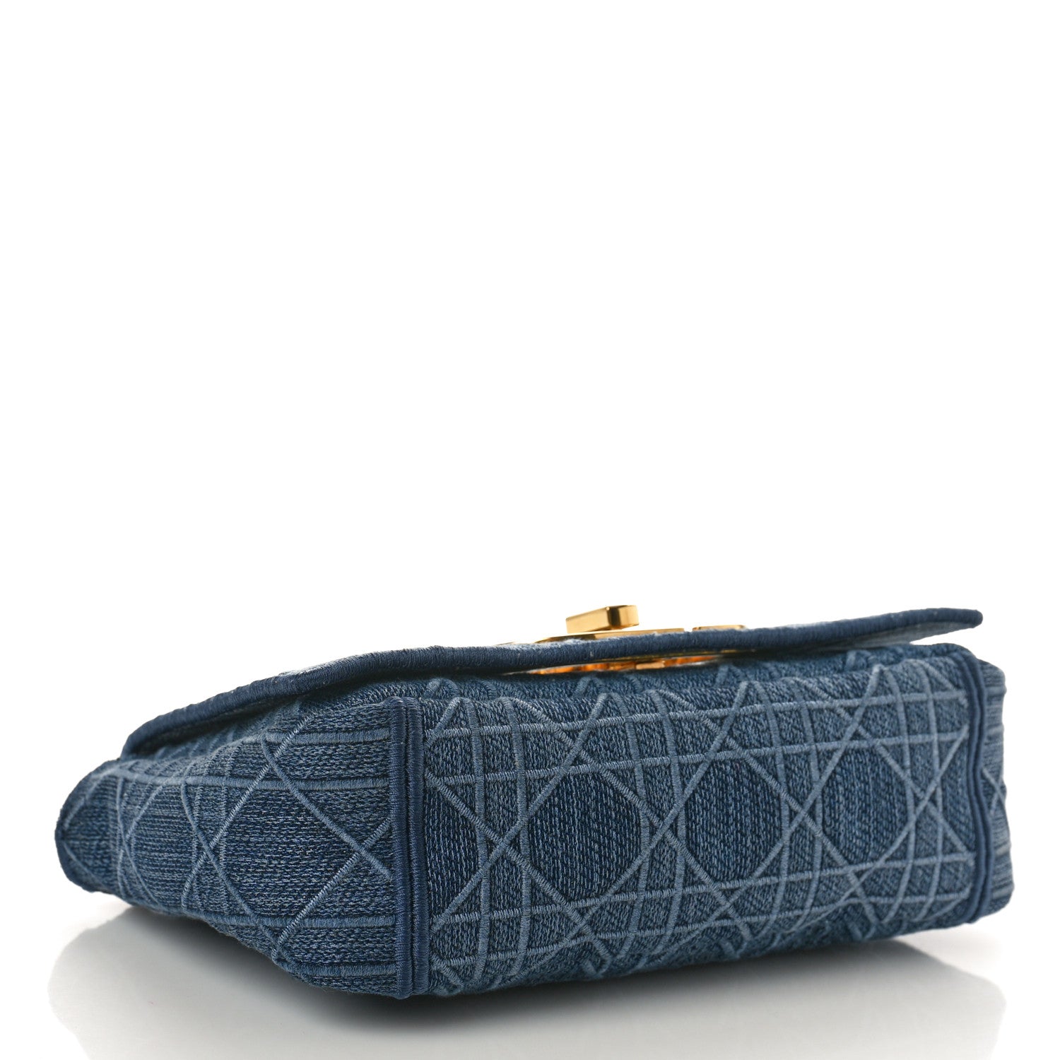 Christian Dior CHRISTIAN DIOR Denim Cannage Small Caro Bag Blue 4 of 9