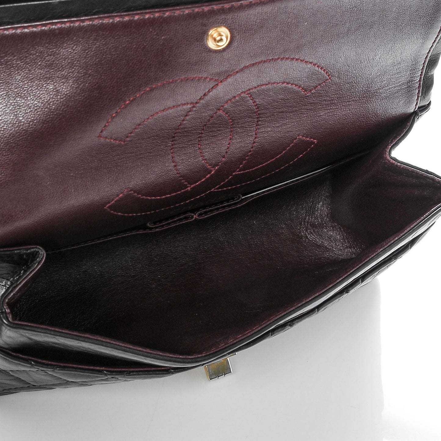 Aged Calfskin Quilted 2.55 Reissue 225 Flap Black