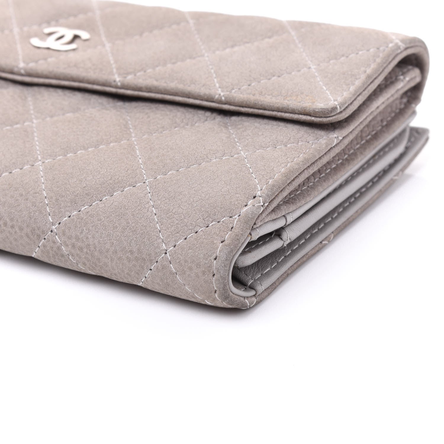 Chanel Iridescent Caviar Quilted Large Flap Wallet Grey 6 of 10