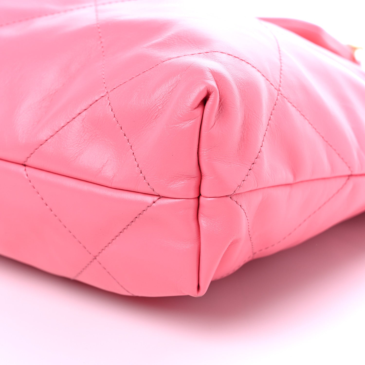 Chanel Shiny Calfskin Quilted Chanel 22 Drawstring Bag Coral Pink 10 of 12