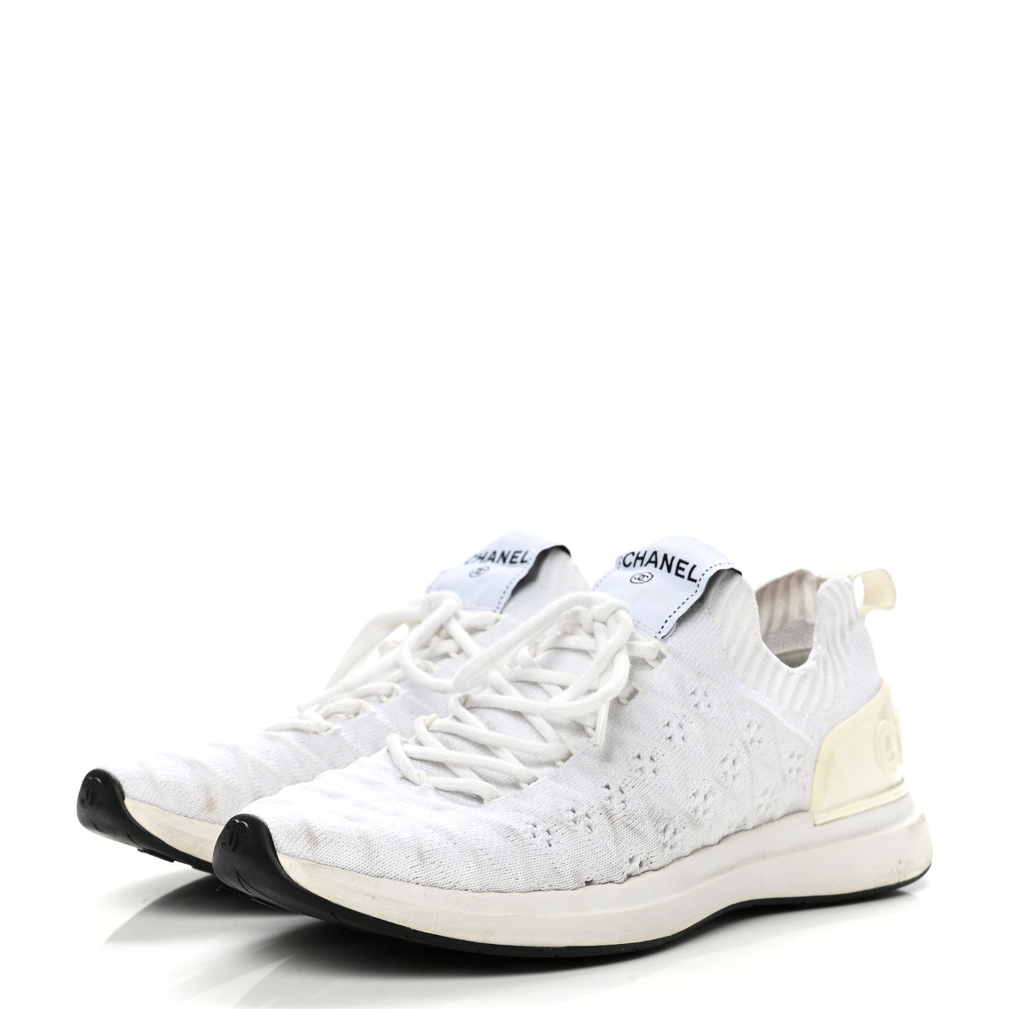 Fabric Logo Sneakers 36 White