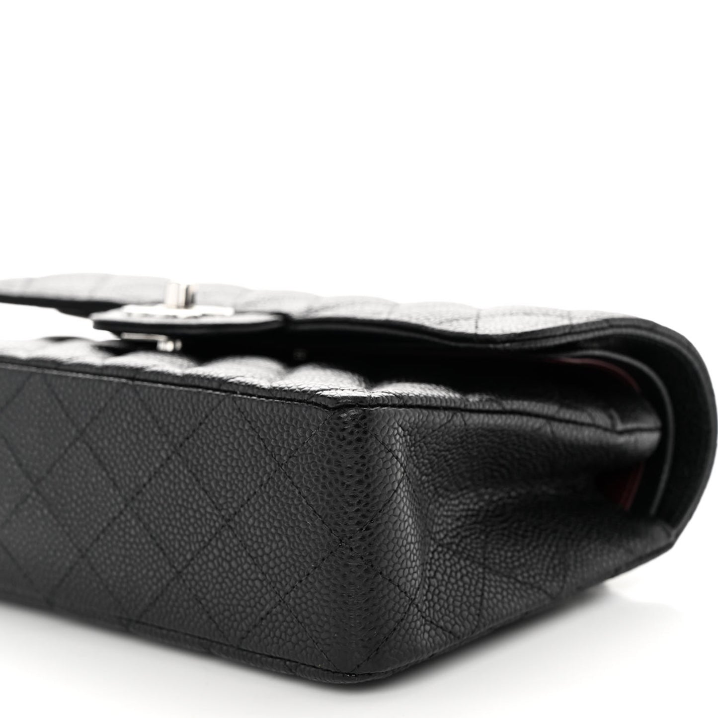 Caviar Quilted Small Double Flap Black