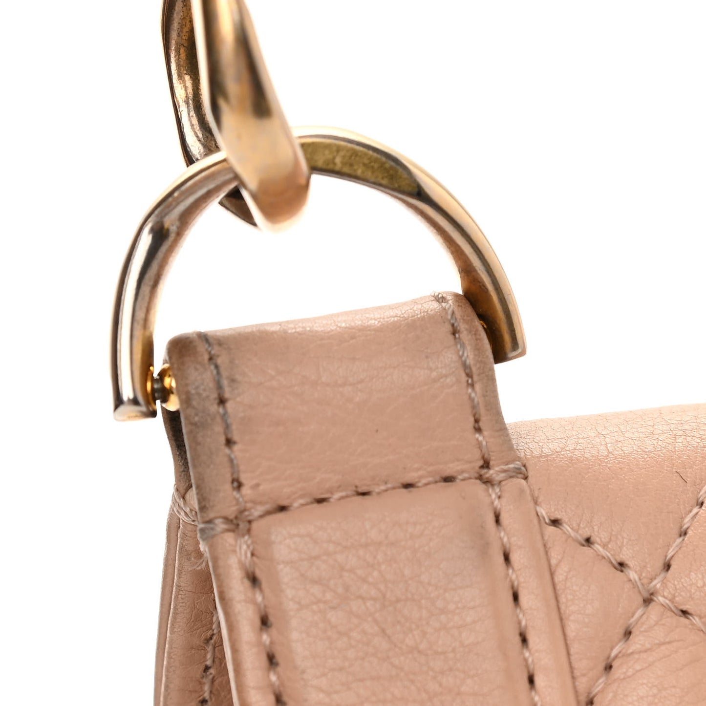 Lambskin Quilted Large Flap Beige