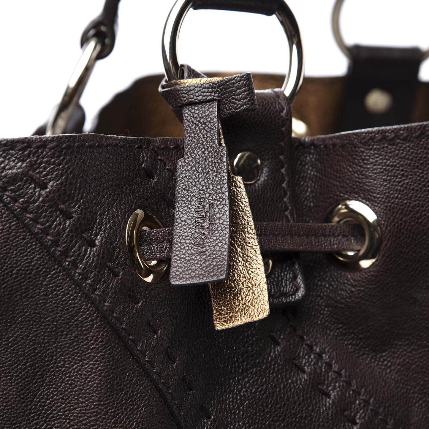 Calfskin Reversible Double Sac Y Tote Gold Brown