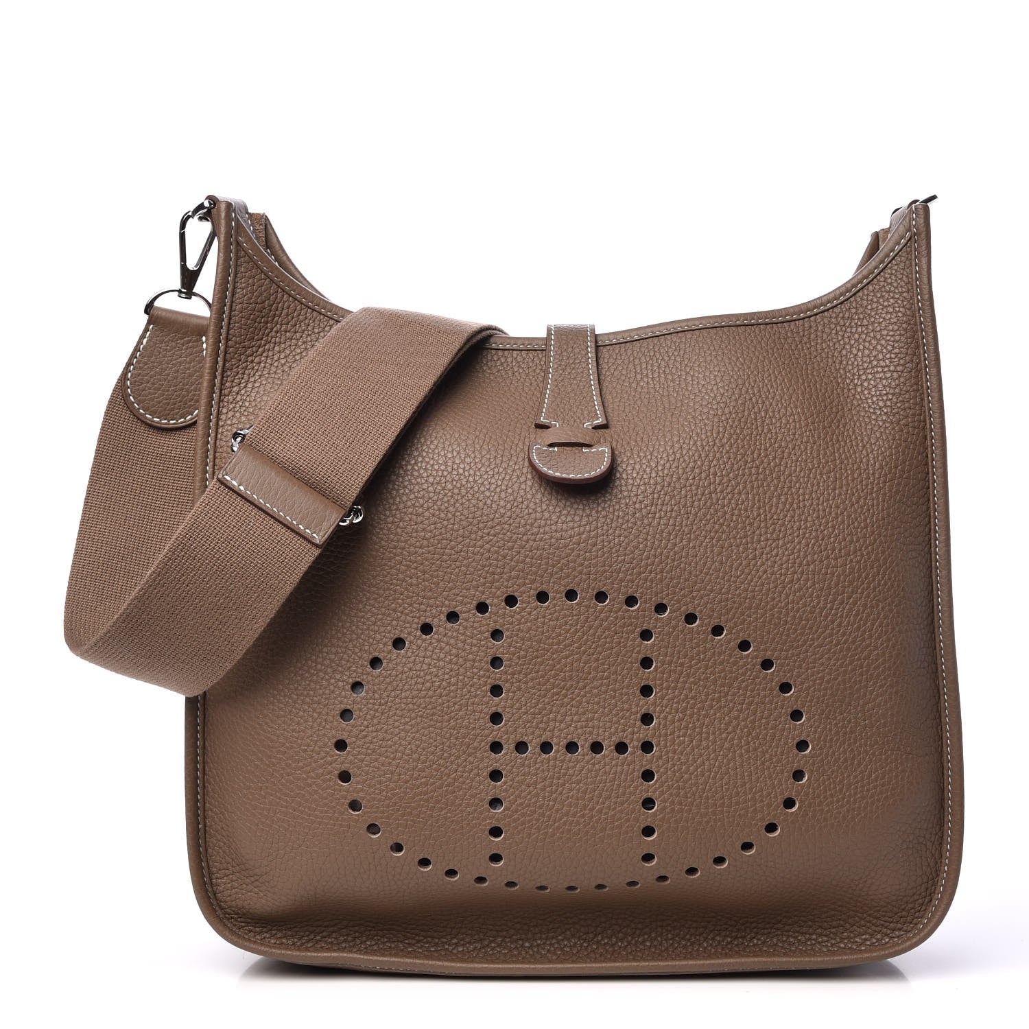 Hermes Taurillon Clemence Evelyne III GM Etoupe 1 of 8