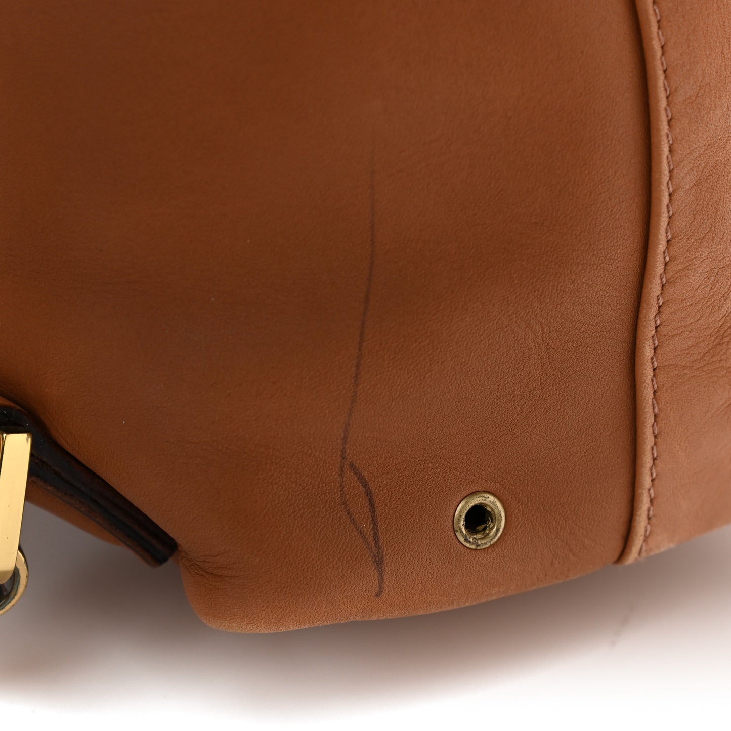 Calfskin Drawstring Backpack Brown