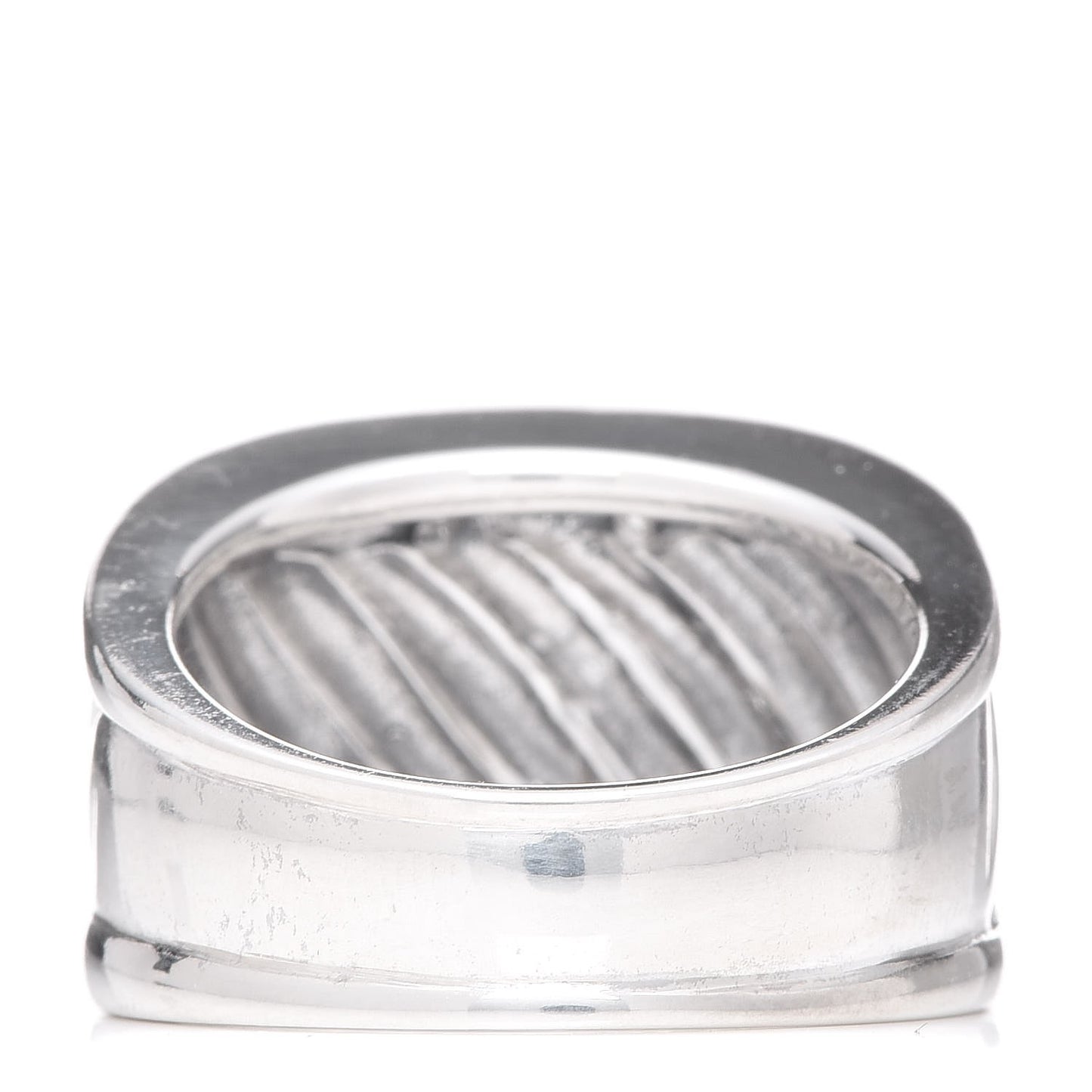 Sterling Silver Diamond Cable Cigar Band Ring 55 7.25
