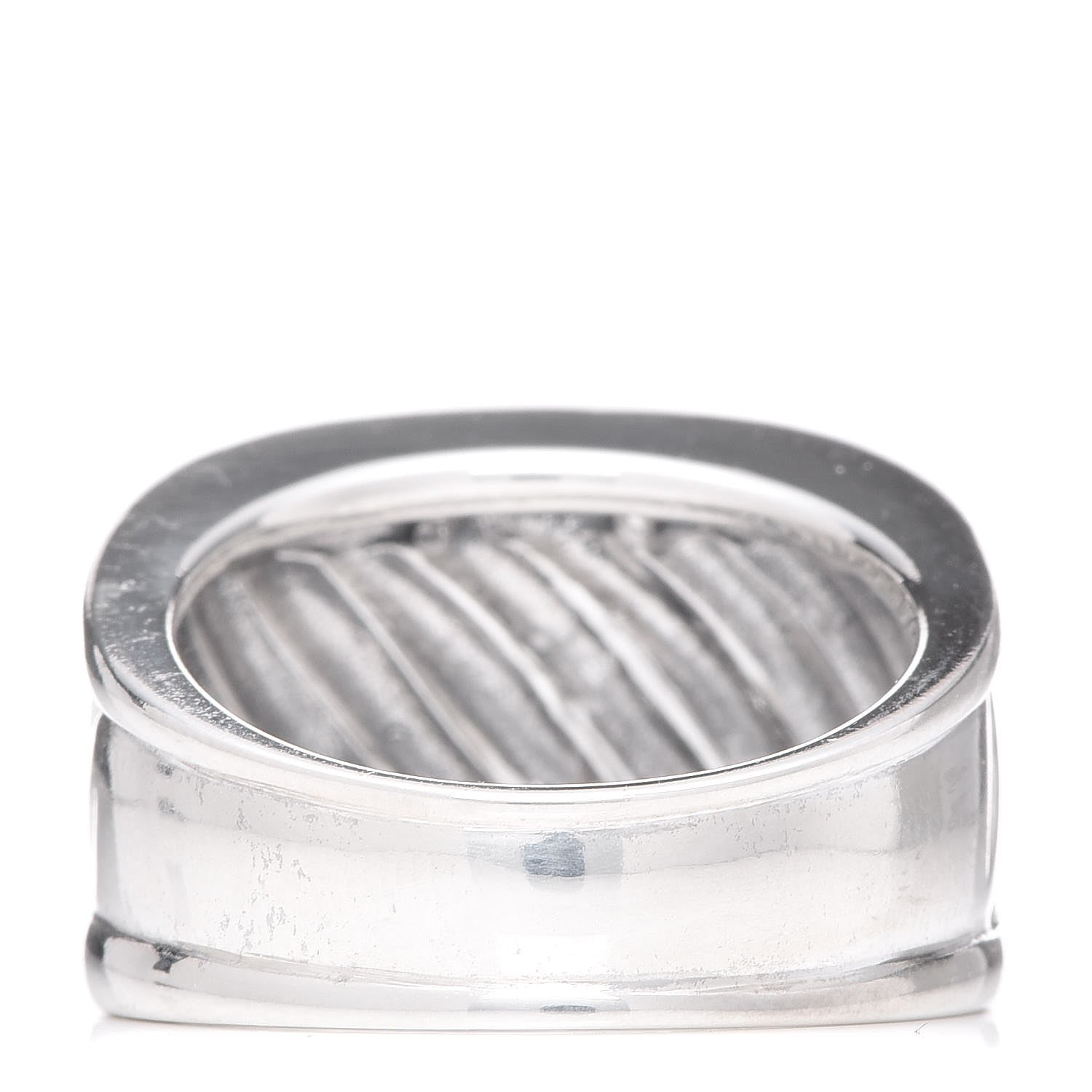 David Yurman Sterling Silver Diamond Cable Cigar Band Ring 55 7.25 3 of 10