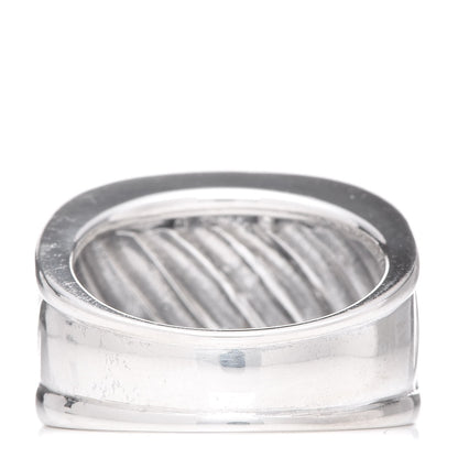 David Yurman Sterling Silver Diamond Cable Cigar Band Ring 55 7.25 3 of 10
