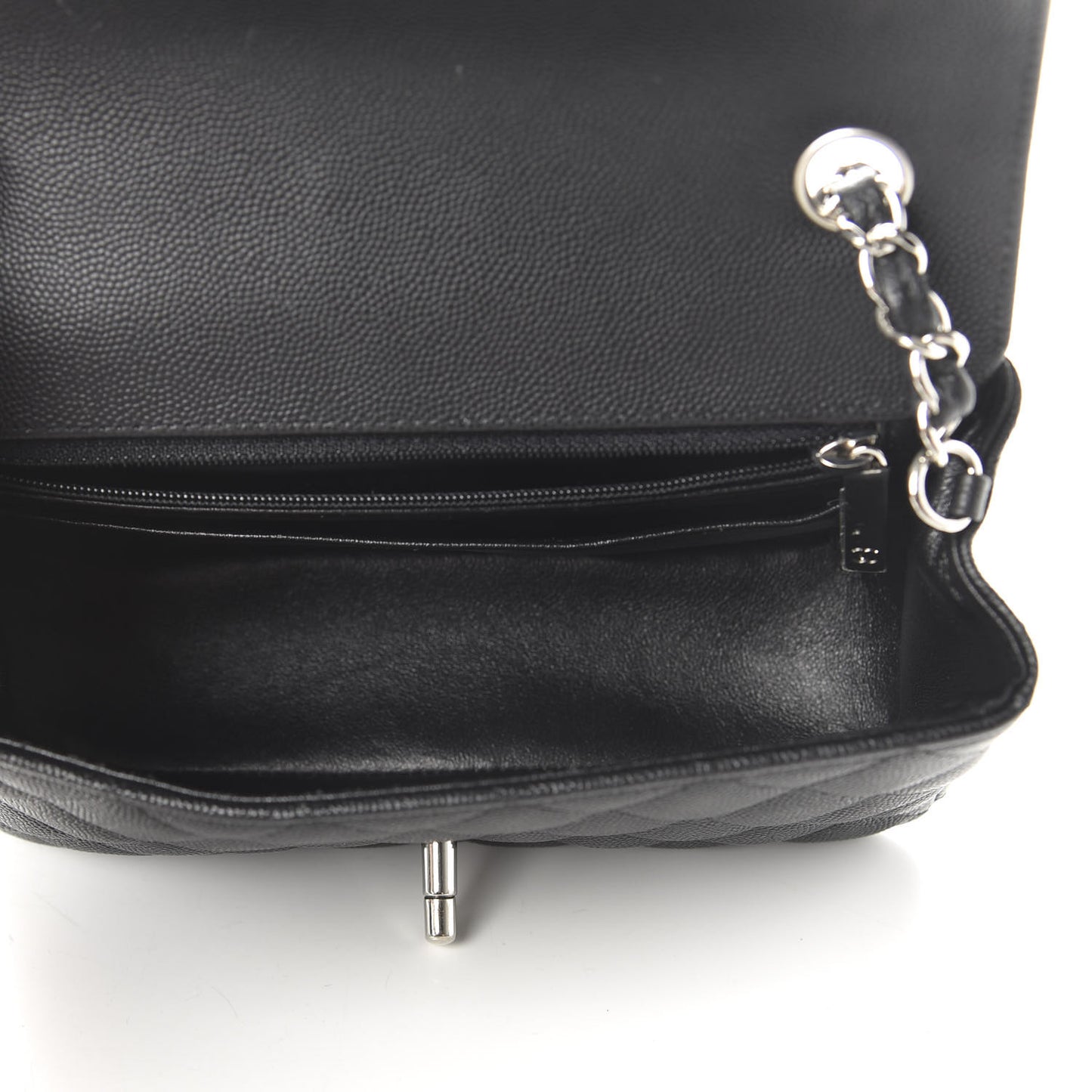 Caviar Quilted Mini Rectangular Flap Black