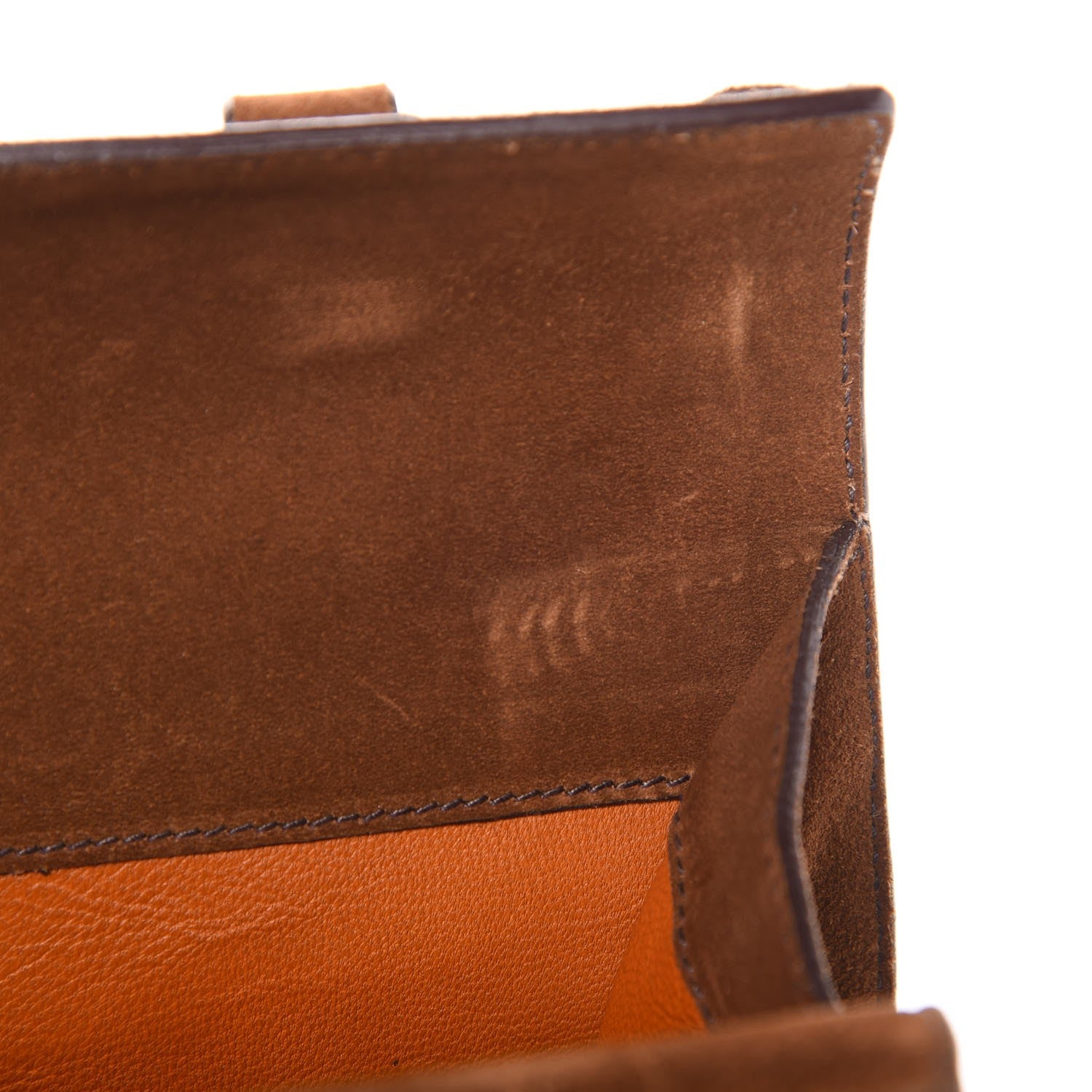 Prada Suede Grommet Frame Satchel Tabacco 16 of 22