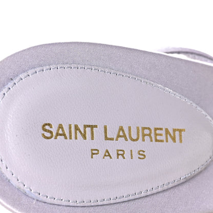 Saint Laurent Crepe Satin Crystal New Nuit 110 Sandals 38 Poly Grey 7 of 9
