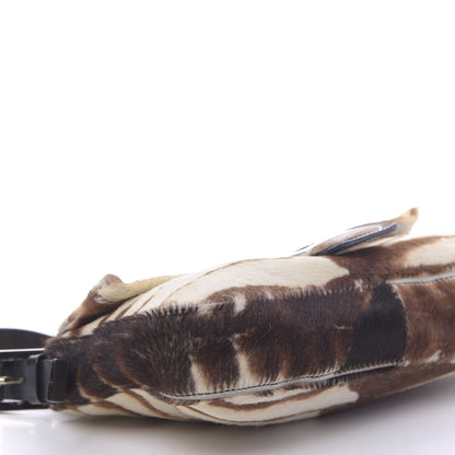 Fendi Calf Hair Zebra Print Baguette Brown 8 of 10