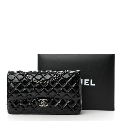 Chanel Crumpled Patent Quilted Medium Double Flap Black 14 of 14