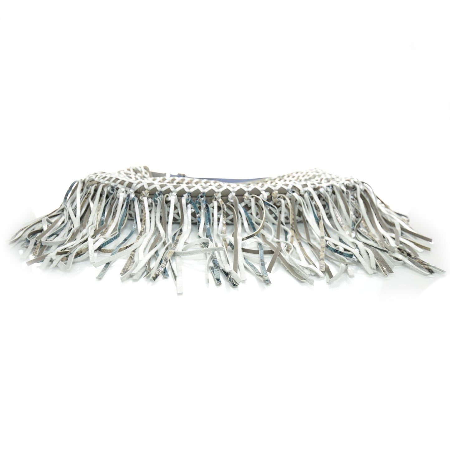 Woven Leather Boho Fringe Hobo