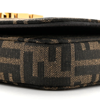 Fendi Fabric Jacquard Vitello Grace FF 1974 Fendigraphy Wallet On Chain Tobacco Moro Ebano 11 of 14