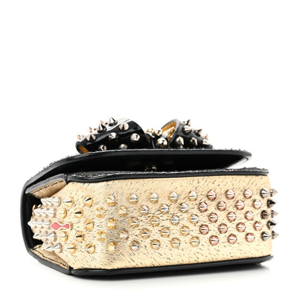 Christian Louboutin Glitter Calfskin Spikes Sweety Charity NV Crossbody Gold 4 of 10