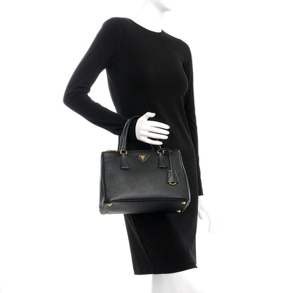 Prada Saffiano Mini Galleria Double Zip Tote Black 4 of 11