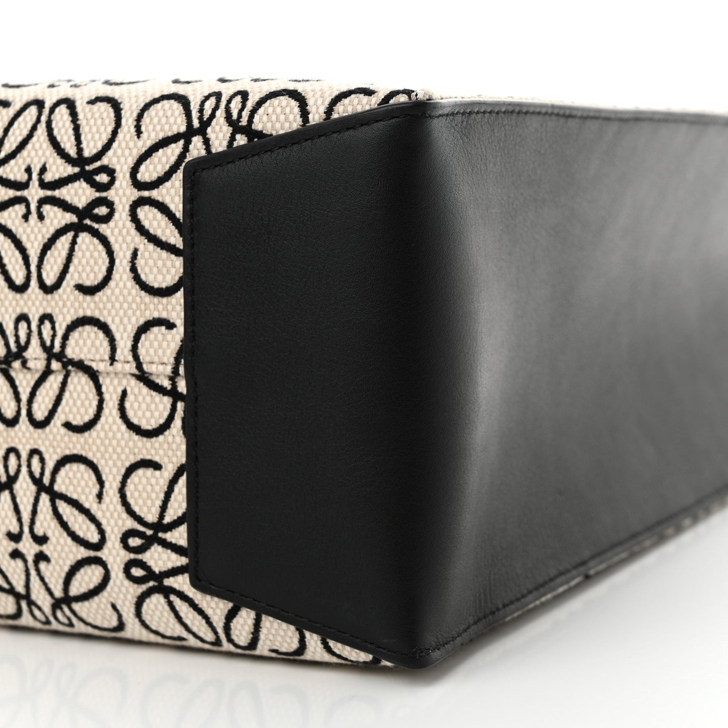 Jacquard Anagram Calfskin Buckle Tote Black