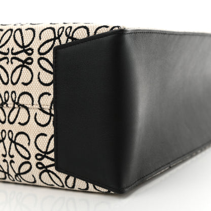 Loewe Jacquard Anagram Calfskin Buckle Tote Black 12 of 14