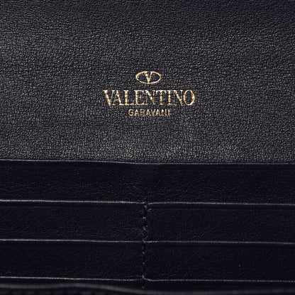 Valentino Garavani Calfskin Rockstud Wristlet Travel Wallet Marine 7 of 9