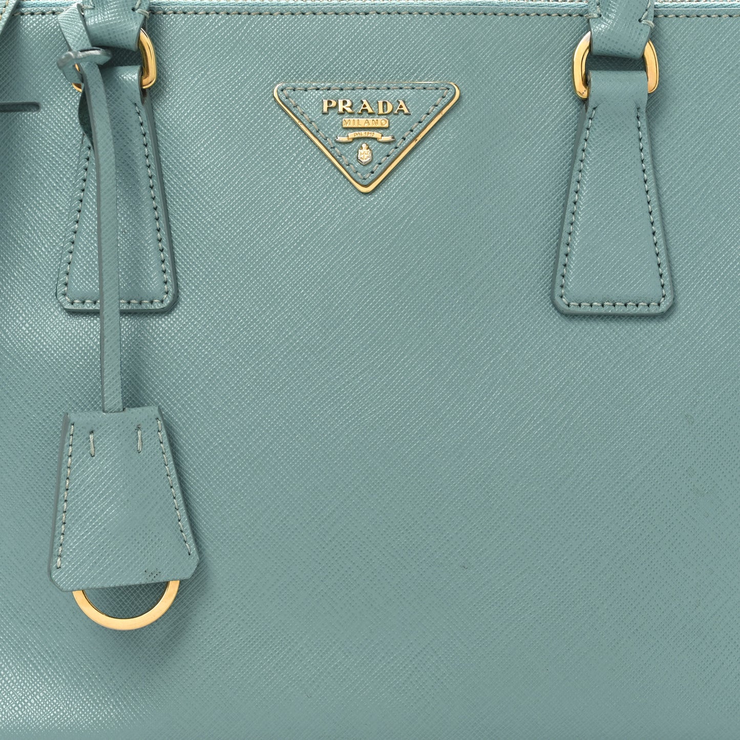 Saffiano Lux Galleria Small Double Zip Tote Turchese