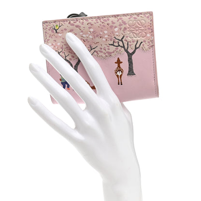 Loewe X SUNA FUJITA Satin Calfskin Deer Compact Zip Wallet Pink 2 of 7