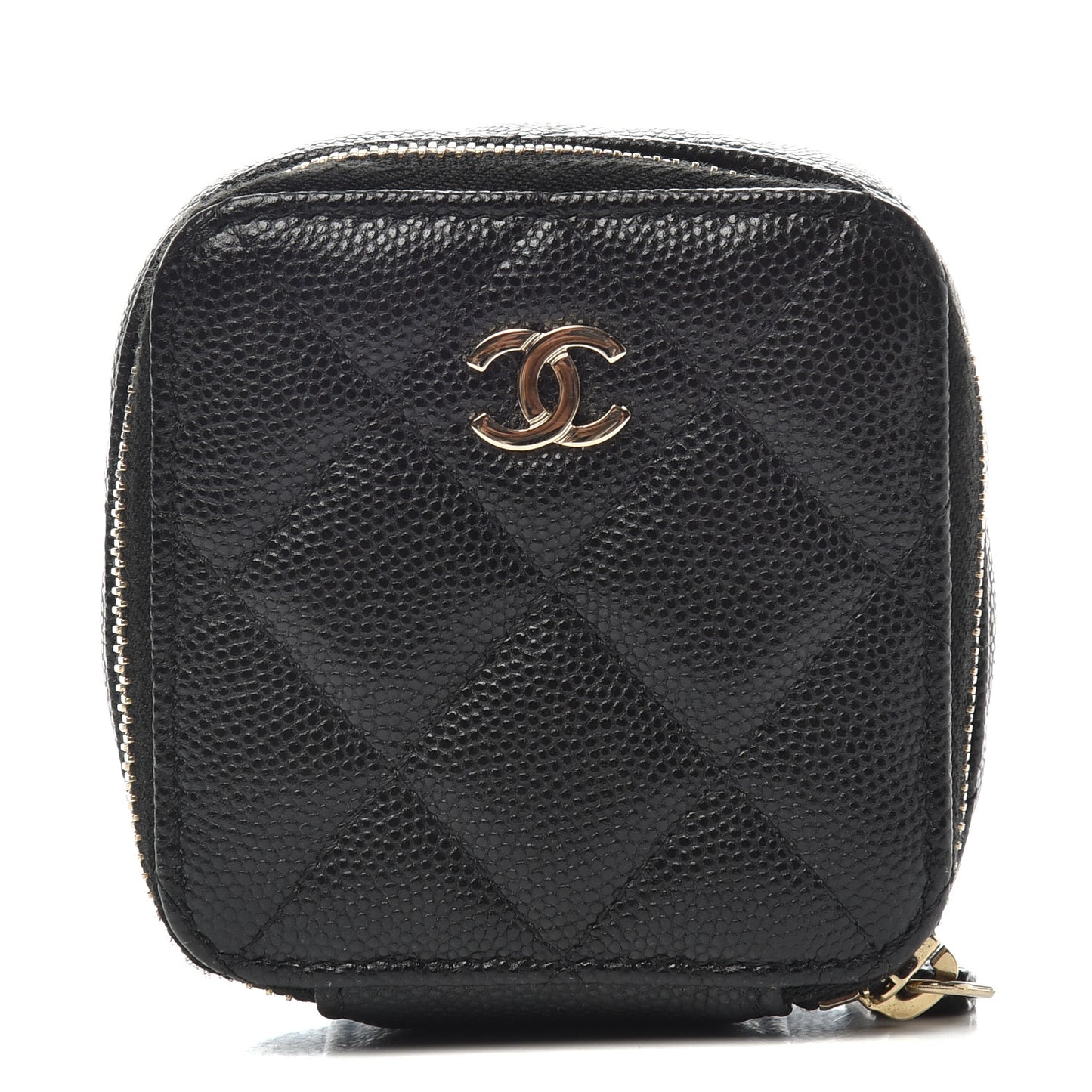 Caviar Quilted Jewelry Travel Case Black