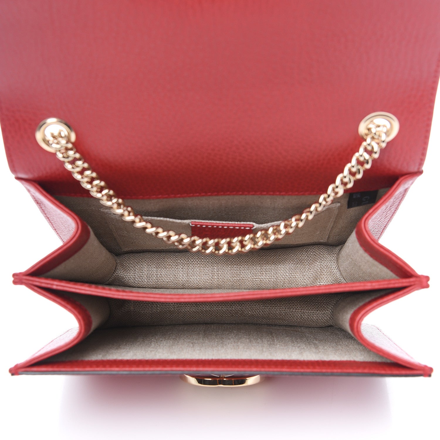 Gucci Dollar Calfskin Small Interlocking G Shoulder Bag Red 4 of 8