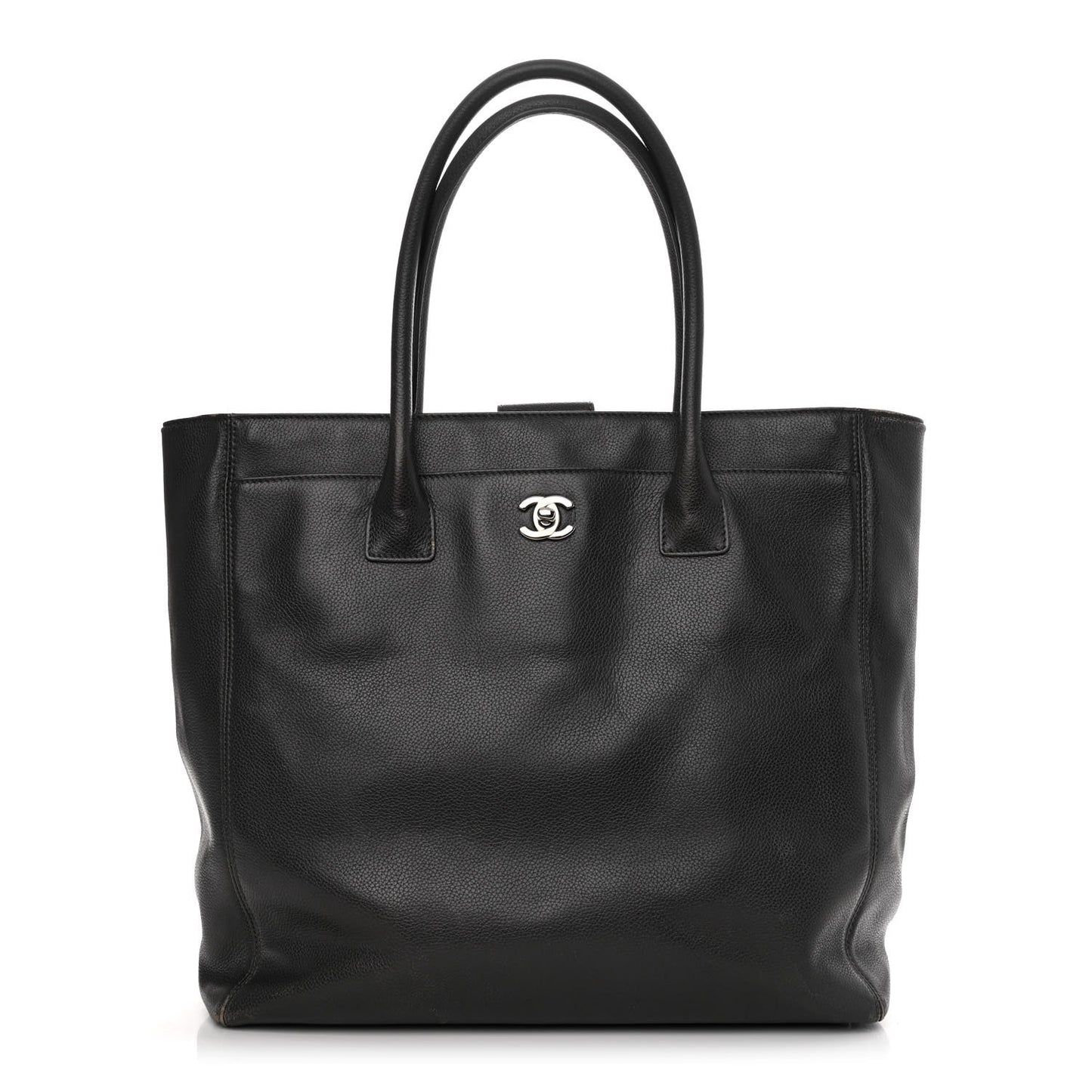 Calfskin Tall Cerf Tote Dark Grey