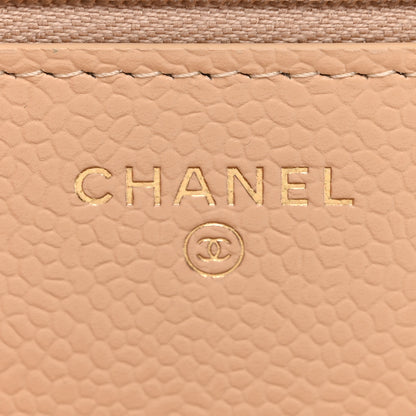 Chanel Caviar Quilted Wallet on Chain WOC Beige 6 of 12