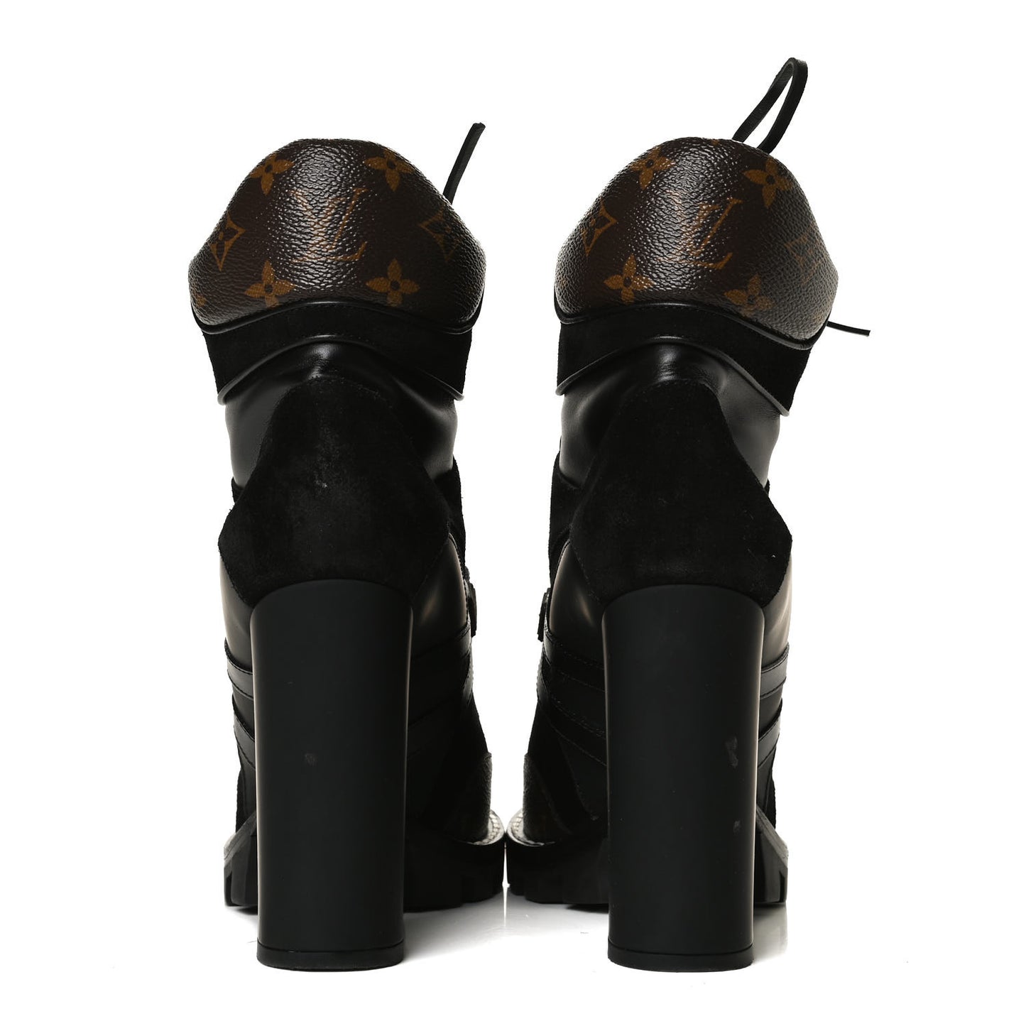 Suede Calfskin Monogram Star Trail Ankle Boots 40 Black
