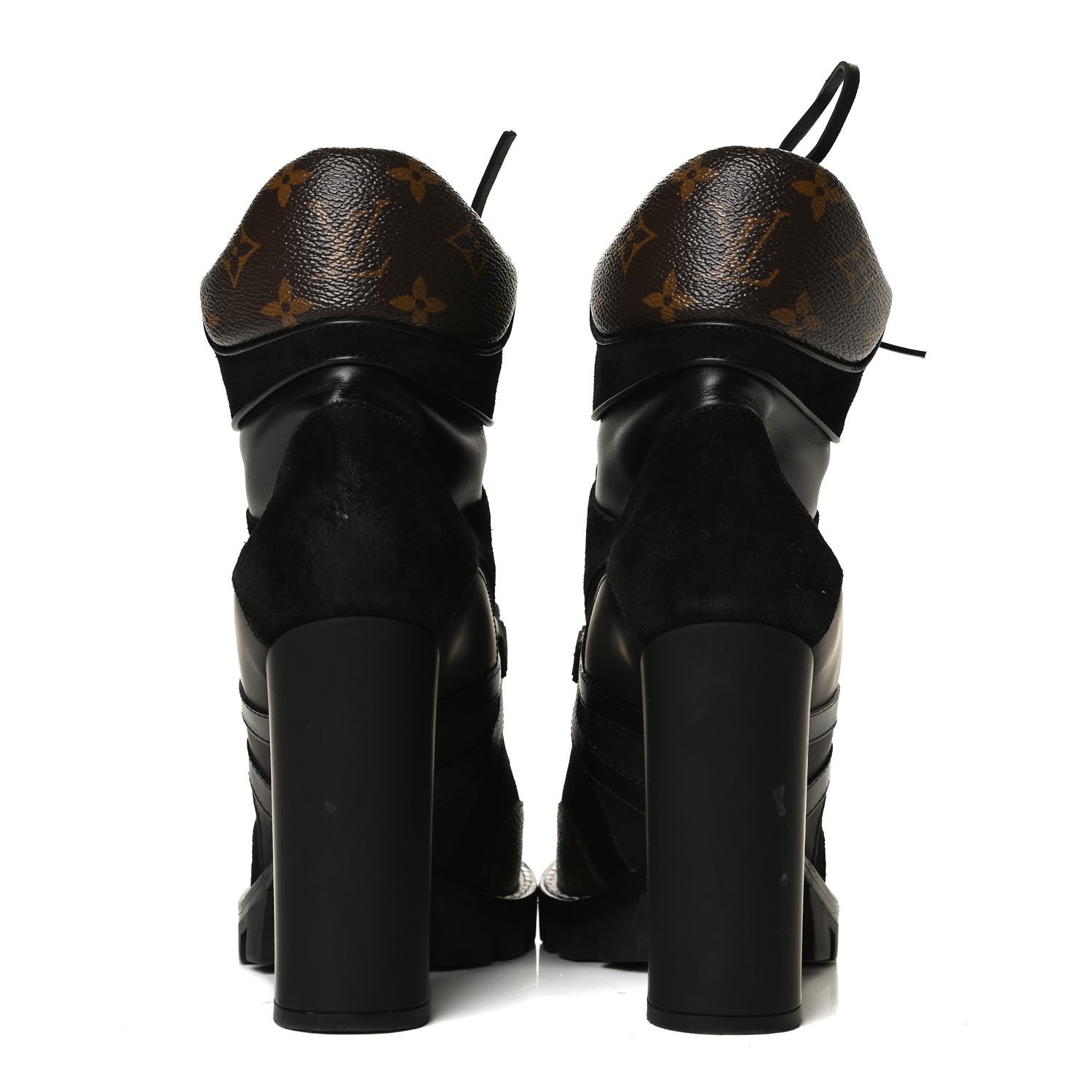 Louis Vuitton Suede Calfskin Monogram Star Trail Ankle Boots 40 Black 6 of 9