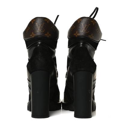 Louis Vuitton Suede Calfskin Monogram Star Trail Ankle Boots 40 Black 6 of 9