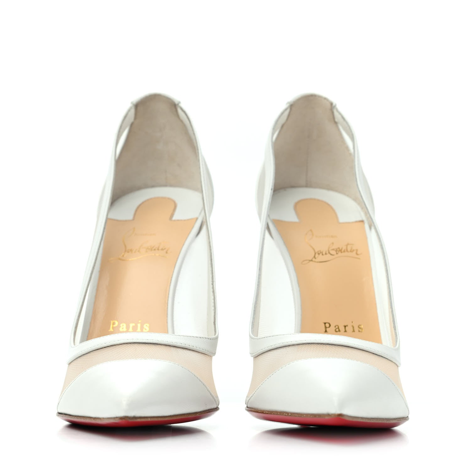 Christian Louboutin Kid Rete Galativi 100 Pumps 39.5 Bianco 2 of 3
