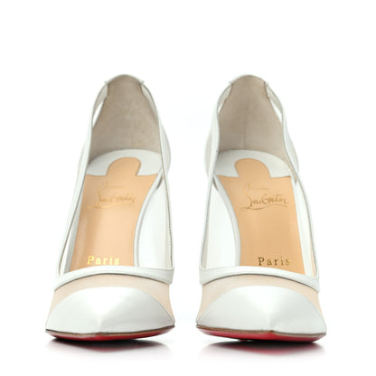 Christian Louboutin Kid Rete Galativi 100 Pumps 39.5 Bianco 2 of 3
