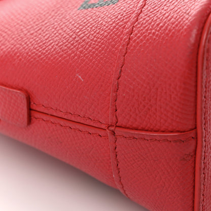 Balenciaga Signature Grained Calfskin Logo XXS Ville Top Handle Bag Rouge Lantern Black 11 of 12