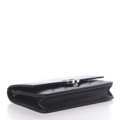 Chanel Grained Calfskin Quilted CC Box Wallet On Chain WOC Black 4 of 12