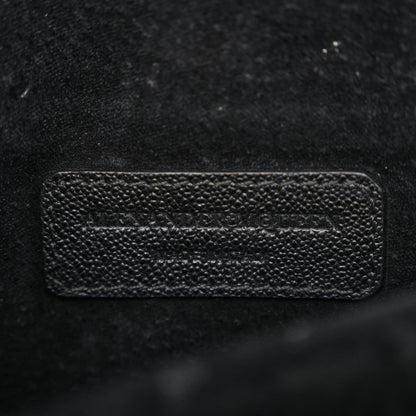 Alexander McQueen Grained Calfskin Hand Appliqued Medium Insignia Flap Black 6 of 15
