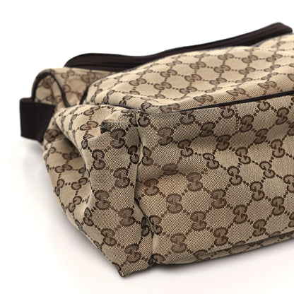 Gucci Monogram Natural Pigskin Large Diaper Bag Beige Ebony Cocoa Dark Chocolate 10 of 11