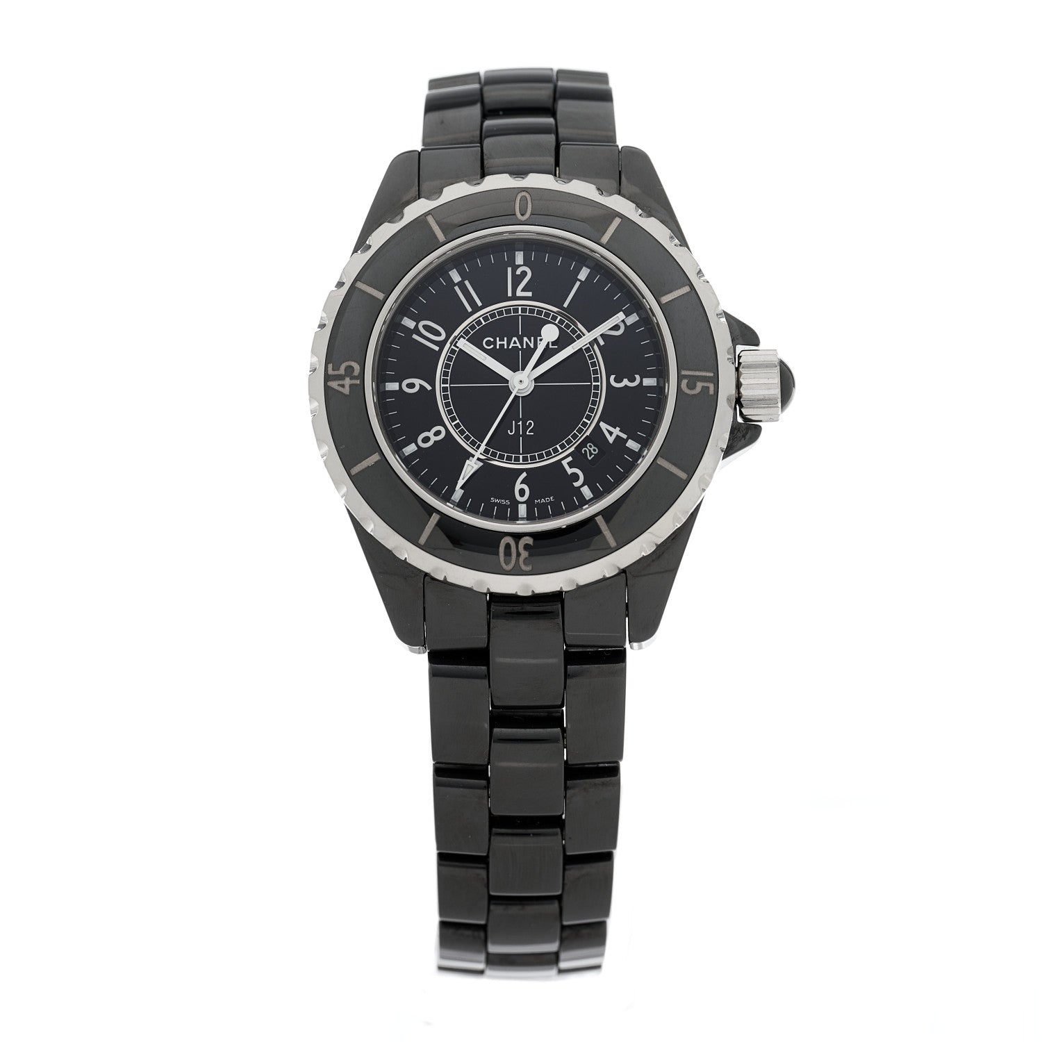 Chanel Stainless Steel Ceramic 33mm J12 Quartz Watch Black 1 of 4