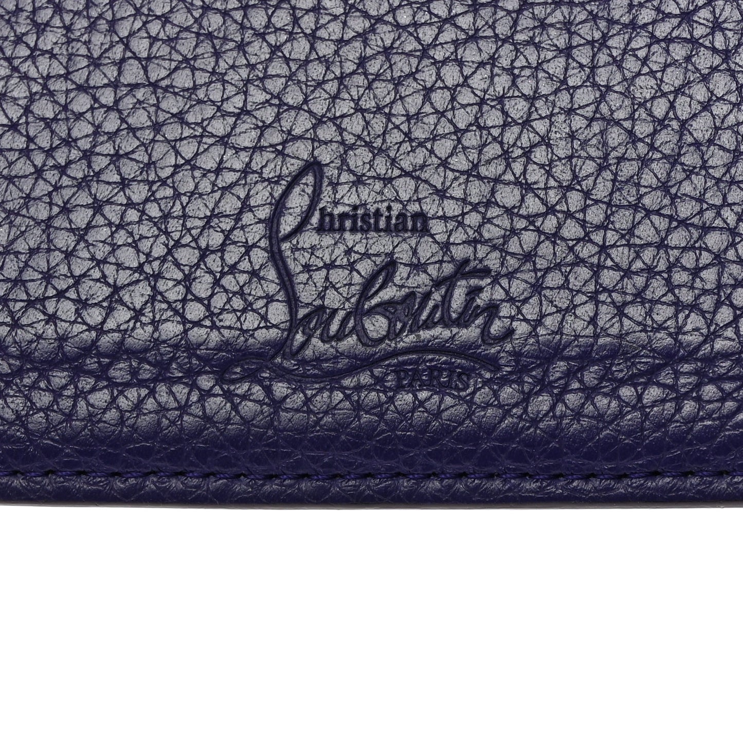 Calfskin Paris Spikes Kios Card Holder Purple