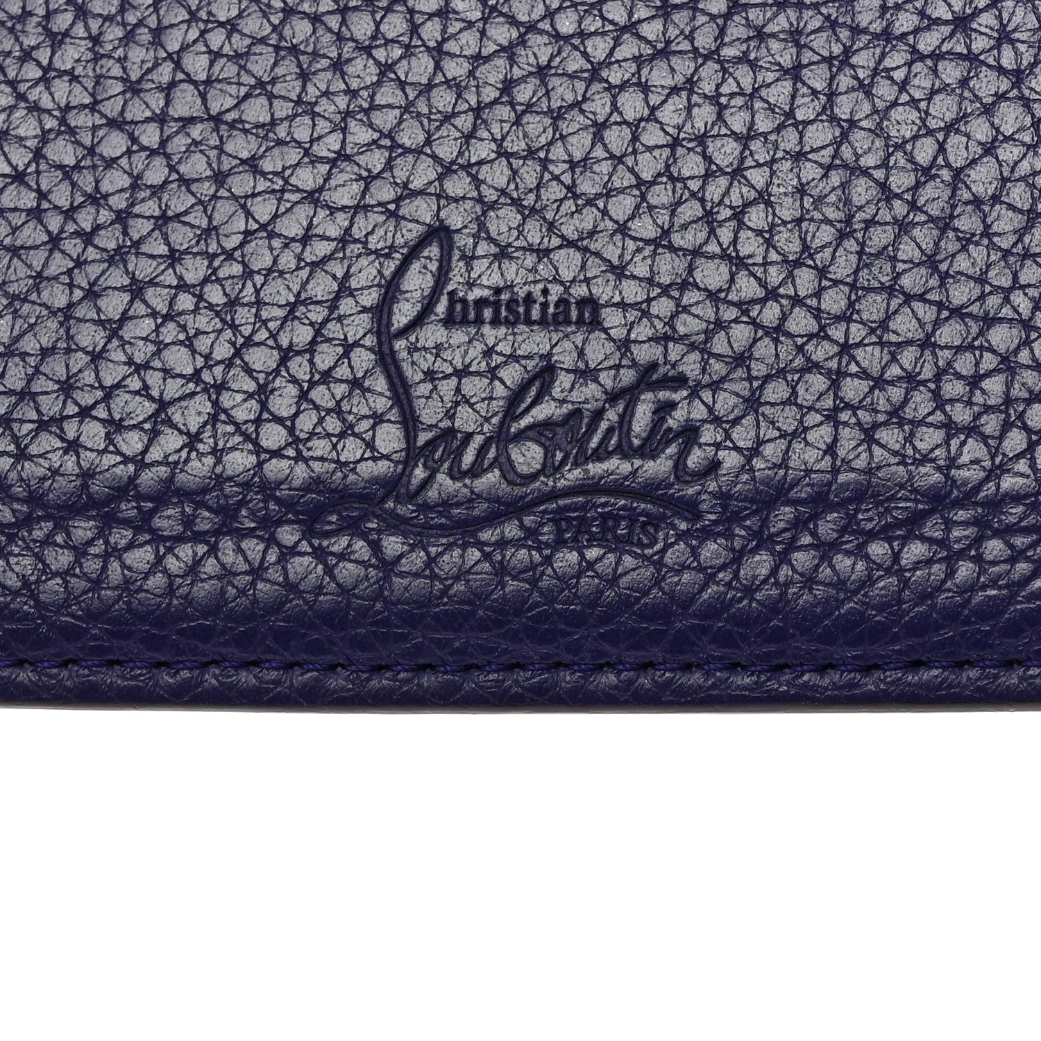 Christian Louboutin Calfskin Paris Spikes Kios Card Holder Purple 6 of 7
