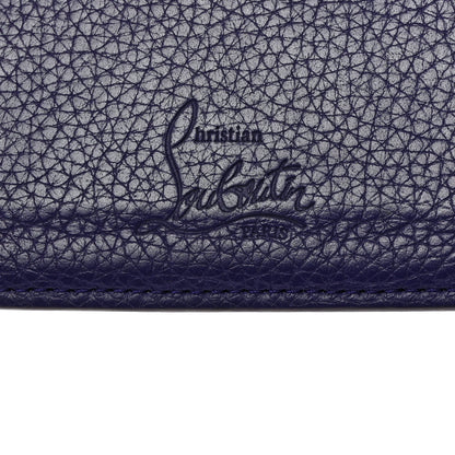 Christian Louboutin Calfskin Paris Spikes Kios Card Holder Purple 6 of 7