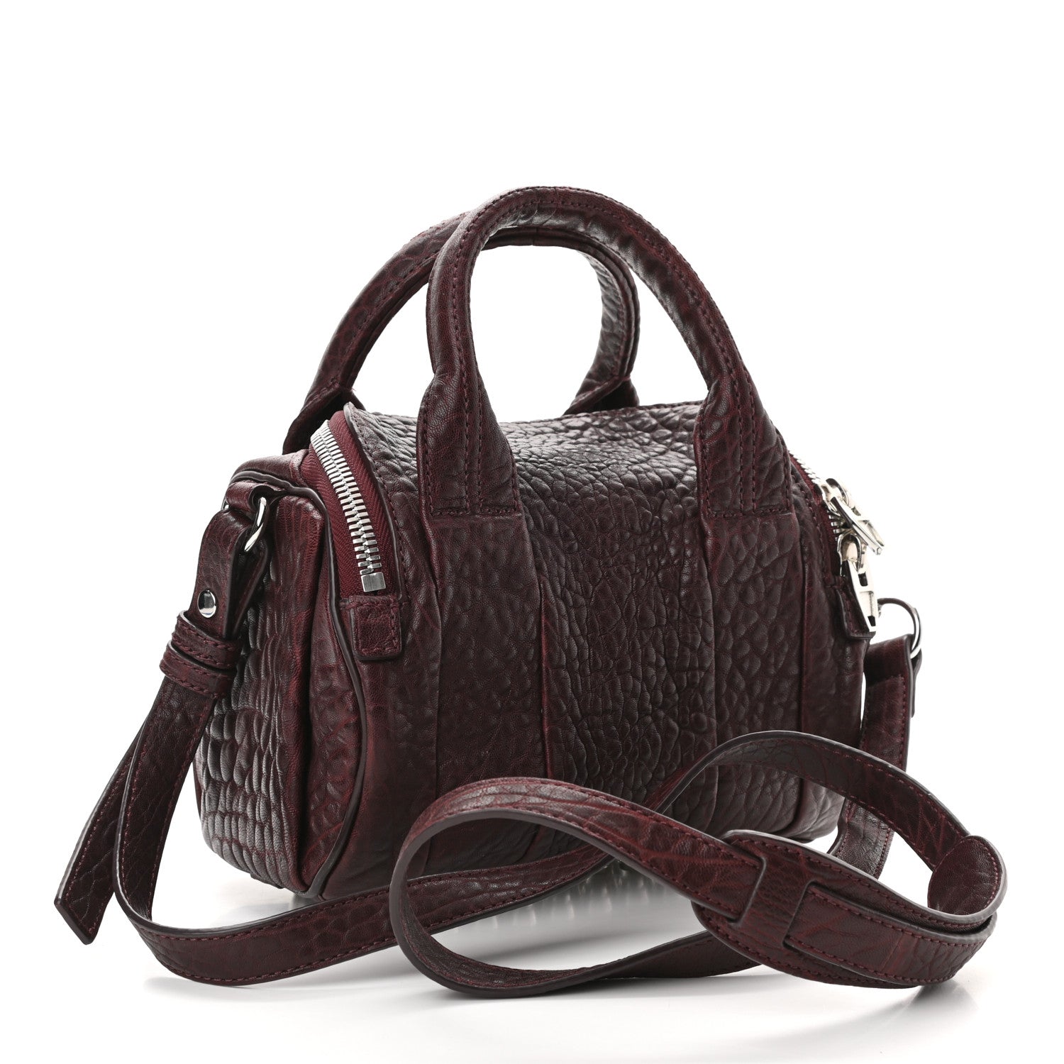 Alexander Wang Pebbled Lambskin Mini Rockie Beet Rhodium Hardware 3 of 9