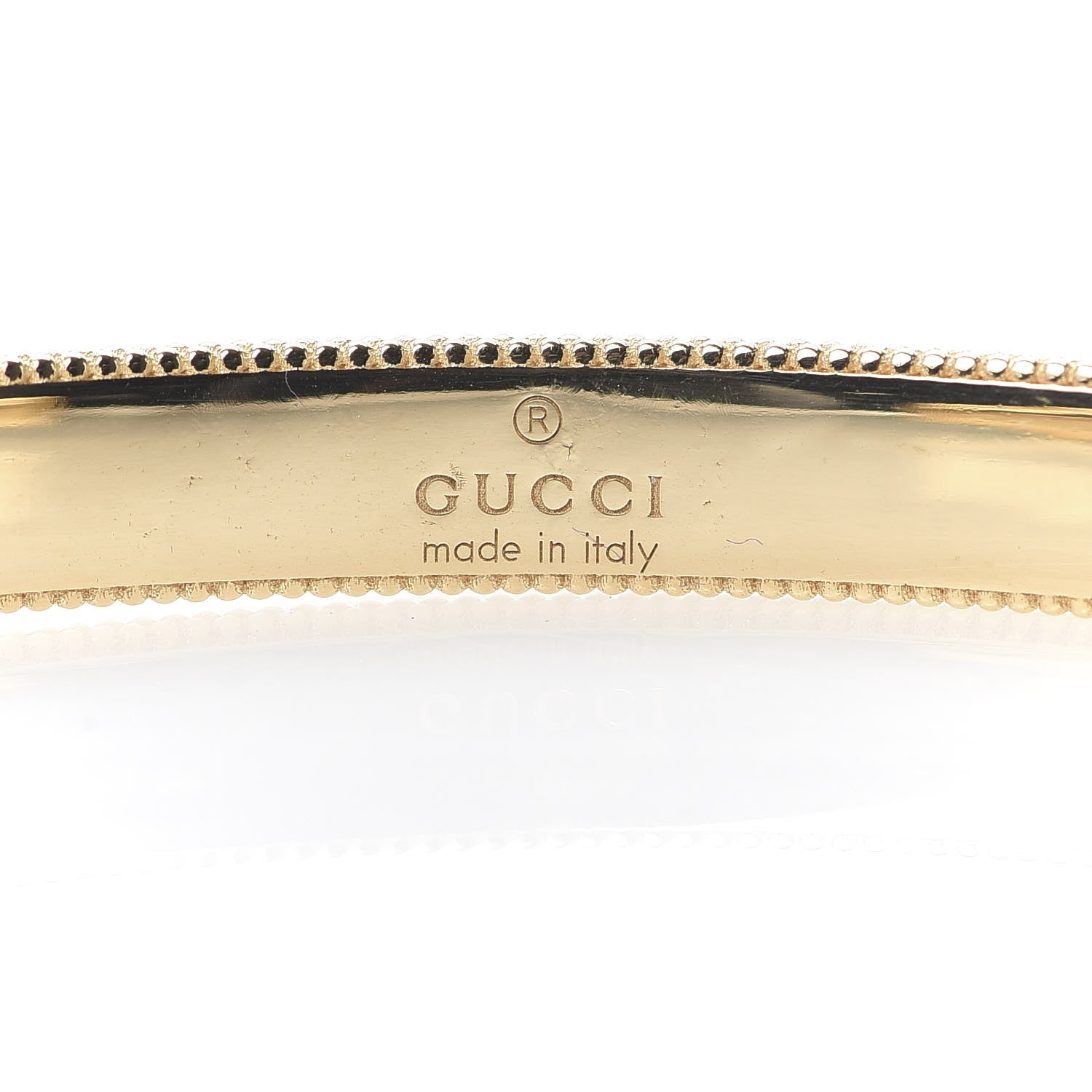 Gucci 18K Yellow Gold Black Enamel Icon Blooms Cuff Bracelet 6 of 7