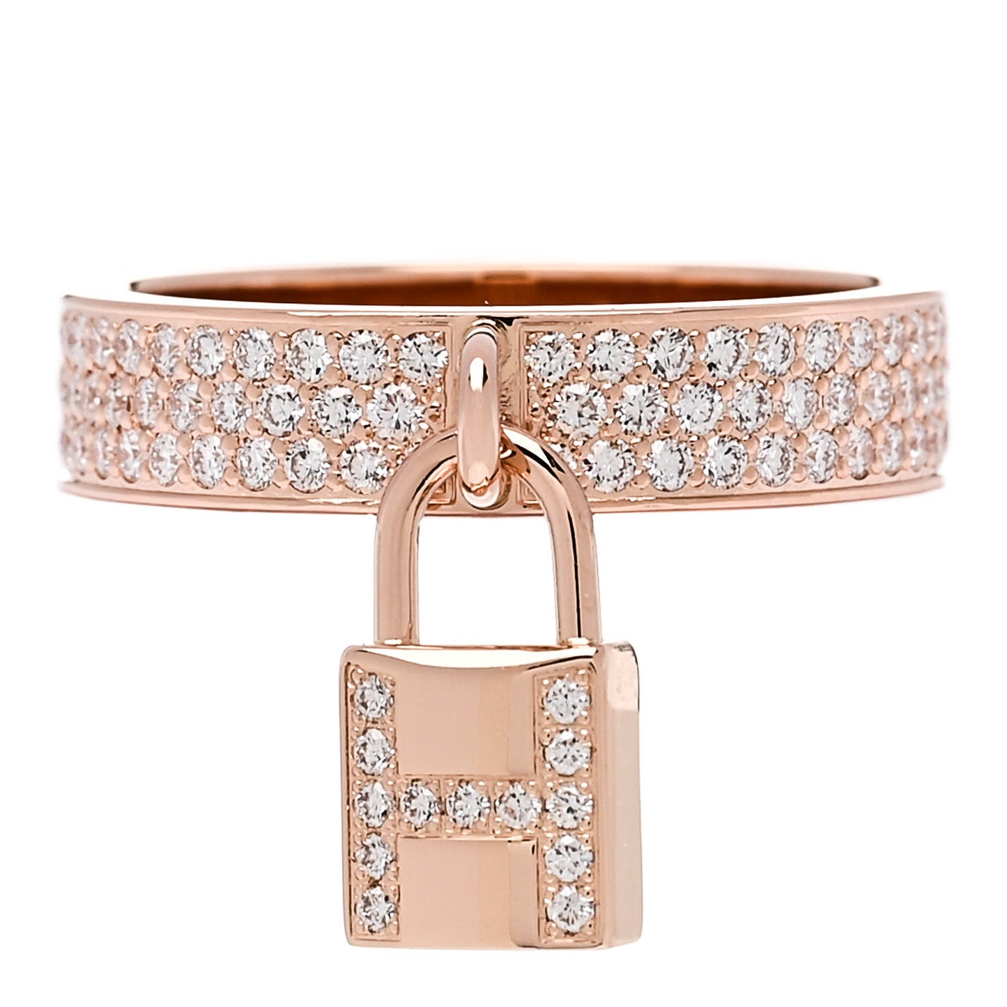 18K Rose Gold Diamond MM Kelly Clochette Ring 51 5.75