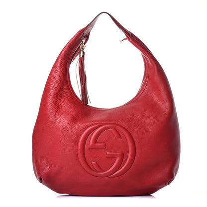 Gucci Pebbled Calfskin Large Soho Hobo Red 1 of 9
