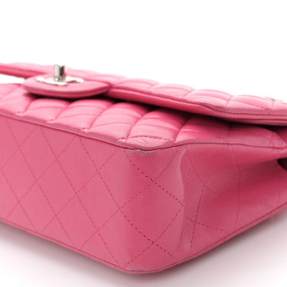 Chanel Lambskin Quilted Medium Double Flap Dark Pink 10 of 13